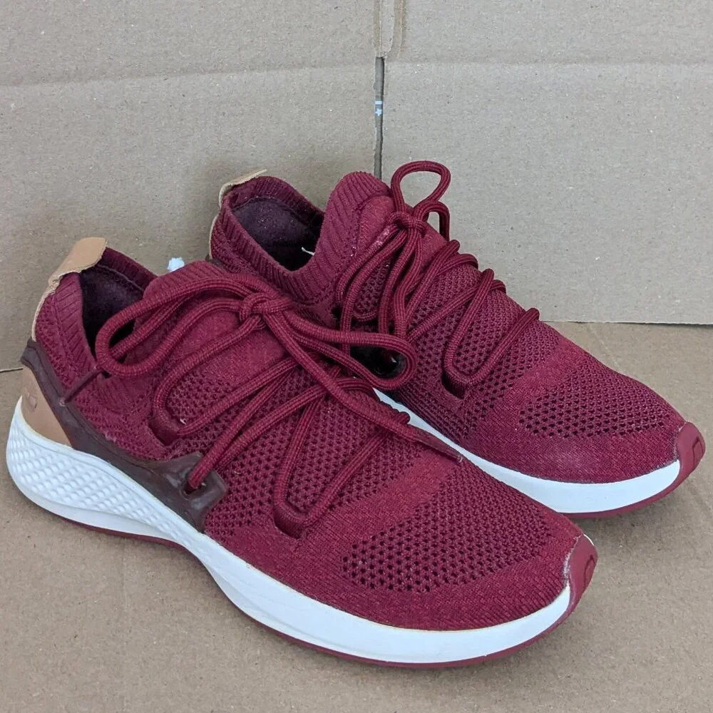Timberland Sneakers Women's 8 Wine Red Flyroam Go Knit Tennis Shoes